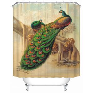 New Style Elegant Unique 3D Design Peacock Shower Curtain