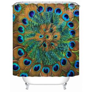 Vivid and Stunning 3D Peacock Image Shower Curtain