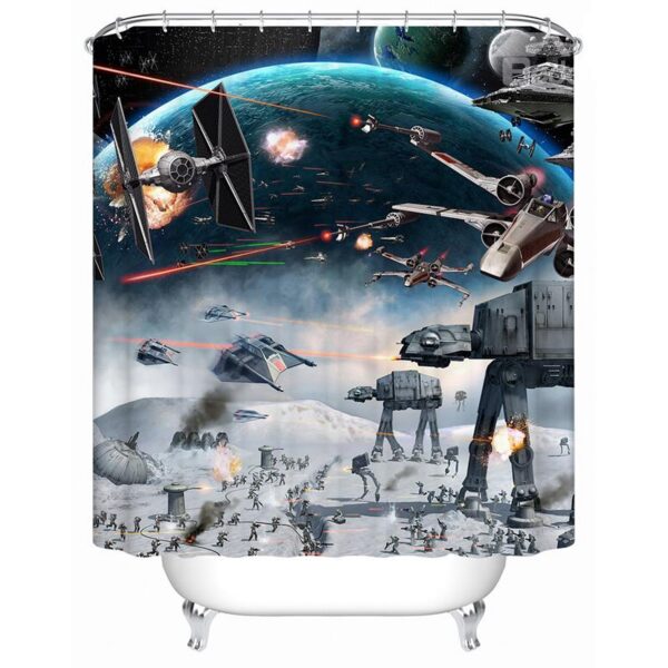 Vivid Stunning Spacewar Design 3D Shower Curtain