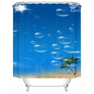 New Arrival Tropical Beach View 3D Shower Curtain