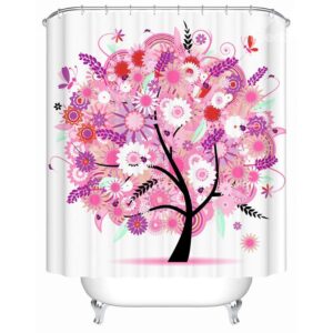Top Selling Graceful Floral Tree Image 3D Shower Curtain