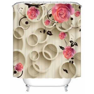 Hot Selling Flower Design 3D Shower Curtain