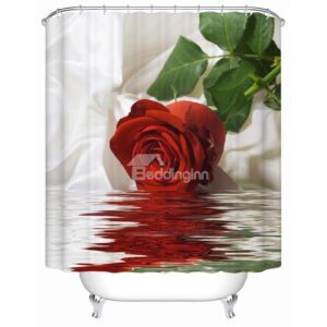 New Arrival Vivid Rose Image 3D Shower Curtain
