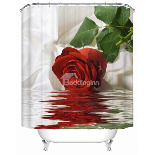 New Arrival Vivid Rose Image 3D Shower Curtain