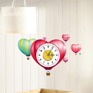 Creative Air Balloon Design Nursery 3D Sticker Wall Clock