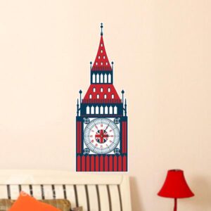 Classic London Lanmark The Big Ben 3D Sticker Wall Clock