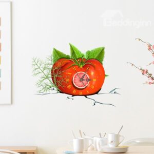 Fresh Tomato Design 3D Sticker Wall Clock