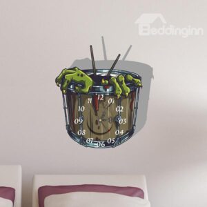 Horror Green Gremlin Claw 3D Sticker Wall Clock