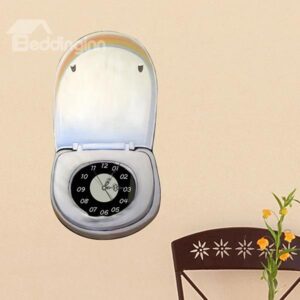 Creative Toilet Design 3D Sticker Wall Clock