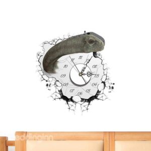Snake Coming out of the Wall 3D Sticker Wall Clock