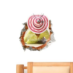 Creative Person with Dartboard Head 3D Sticker Wall Clock