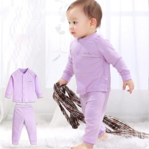 100% Cotton Solid Color 2-Piece Baby Pajamas
