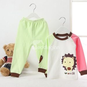 Cute Little Hedgehog Print 100% Cotton Kids Pajamas