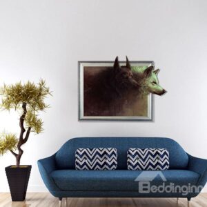 Wild Wolf Framed Picture Removable 3D Wall Sticker