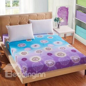 Fresh Flying Dandelions Printing Cotton Fitted Sheet