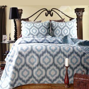 High Grade Concise Blue 100% Cotton Bed in a Bag