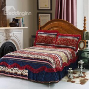 European Style Flowers Design King Size 3-Piece Bed in a Bag