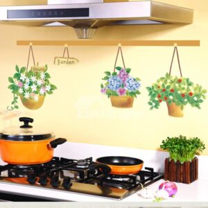 Wonderful Room Decoration Flower Baskets Removable Wall Sticker