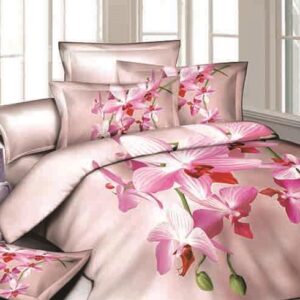 Pastel Pink Flowers Reactive Printing Cotton 4-Piece Duvet Cover Sets