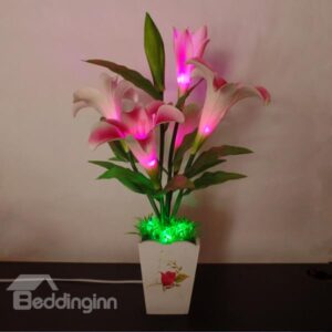 Gorgeous Rose Flower Set Lily Table Lamp Nightlight