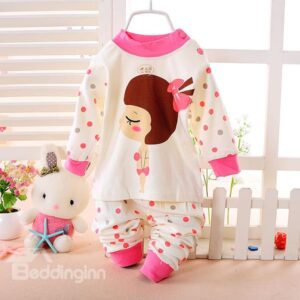 Lovely Girl in Swinsuit Print Kids Pajamas