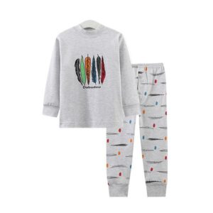 Unique Ethnic Colorful Feather Pattern Kids Pajamas