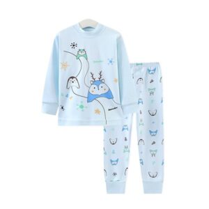 Lovely Running Deers Pattern Organic Cotton Kids Pajamas