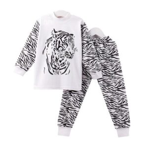 Amazing Tiger Stripes Print Organic Cotton Kids Pajamas