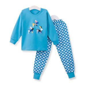 Cute Three Colorful Rabbit Print Kids Pajamas