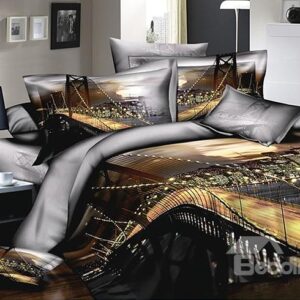 Bay Bridge Printing 4-Piece Cotton Duvet Cover Sets