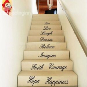 Inspiring Letters and Words Love Hope Wall Staircase Removable Wall Sticker