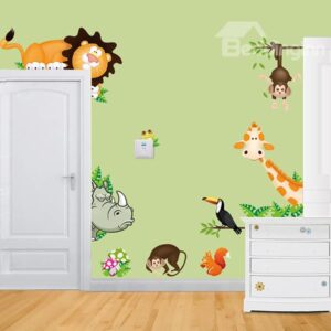 Cartoon Zoo Animal Nursery Removable Wall Sticker
