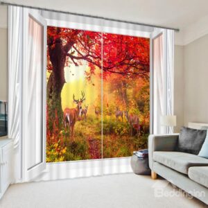 3D Wonderful Scenery Vibrant Color Blackout Curtain