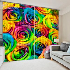 3D Romantic Roses Energy Saving Curtain