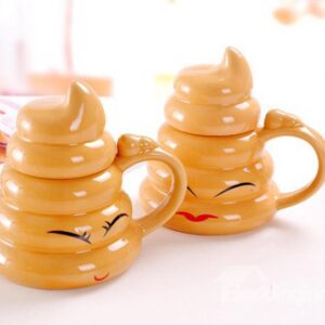 Funny Poop Design with Smile Expression Ceramics Coffee Mug