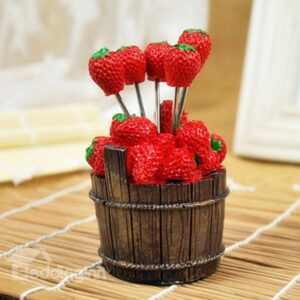 Creative Strawberry Design Fruit Picks Desktop Decoration