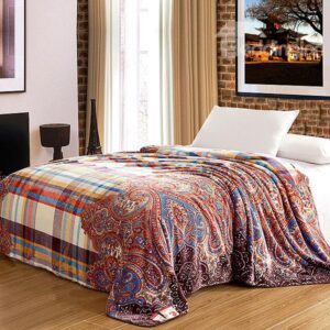 Exotic Creative Plaid Jacquard Design Flannel Blanket