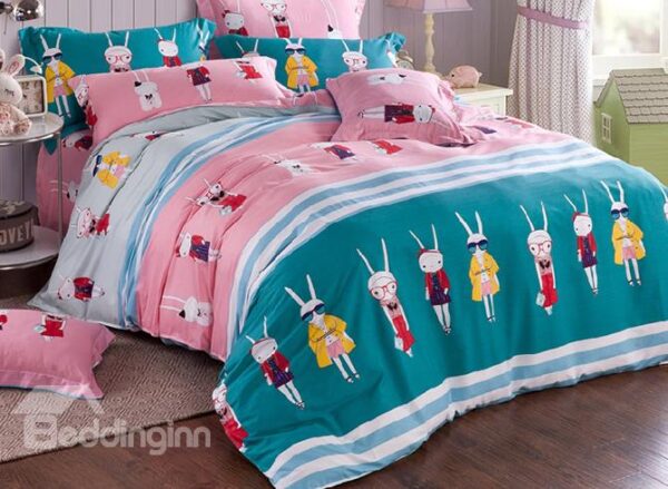 Trendy Rabbits Kids Organic Cotton Duvet Cover Set