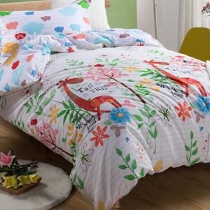 Party in Forest Animals Print Kids Cotton Duvet Cover Set