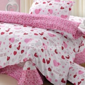 Little Pink Heart Kids 100% Cotton Duvet Cover Set
