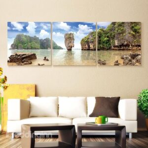 Wonderful Natural Resort Lakes and Cliffs 3-Panel Wall Art Prints