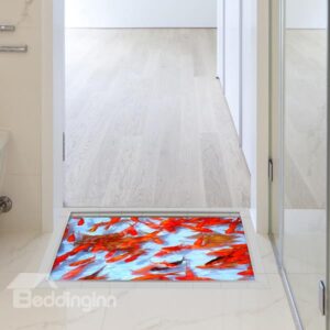 Golden Fish in Clear Water Slipping-Preventing Water-Proof Bathroom 3D Floor Sticker