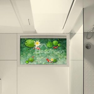 Golden Fish in Lotus Pond Slipping-Preventing Water-Proof Bathroom 3D Floor Sticker