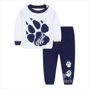 100% Organic Cotton Dinosaur Footprints Kids Pajamas