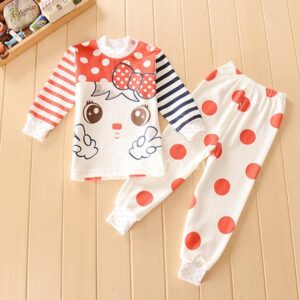 Polka Dots and Stripes Pattern Kids Pajamas