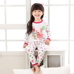Lovely Small Rabbit Print Organic Cotton Kids Pajamas