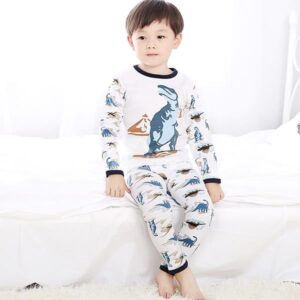 Dinosaur Prints Round Collar Kids Cotton Pajamas