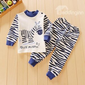 Trendy Zebra Pattern Soft and Comfy Kids Pajamas