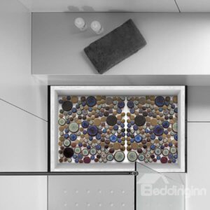Abstract Little Round Shapes Pattern Slipping-Preventing Water-Proof Bathroom 3D Floor Sticker