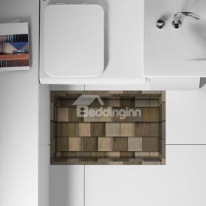 Creative Wood Flooring Design Slipping-Preventing Water-Proof Bathroom 3D Floor Sticker